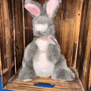 Vintage Easter Bunny Hand Puppet Winestocks Exclusive Gray Realistic 15”